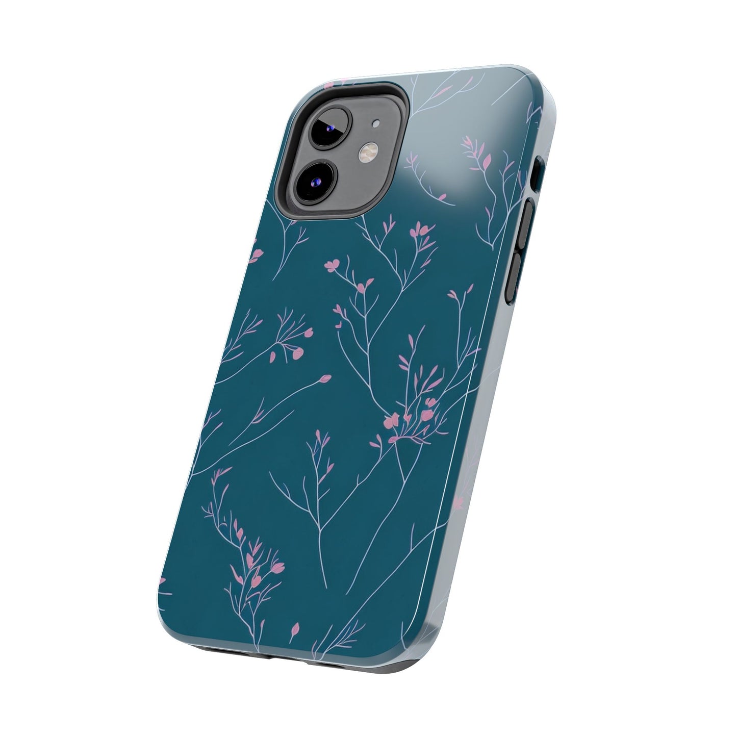 Teal Floral Tough Phone Case
