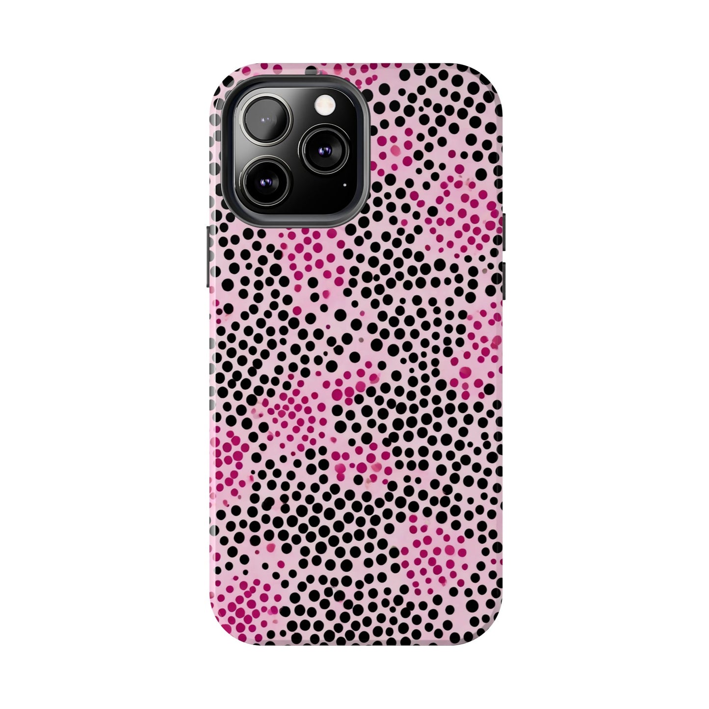 Pink and Black Dot Design Tough Phone Case