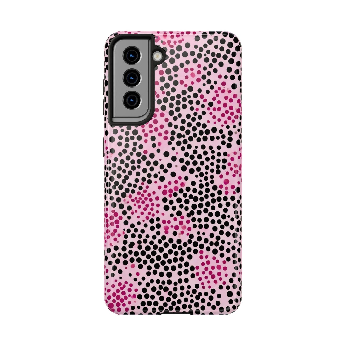 Pink and Black Dot Design Tough Phone Case