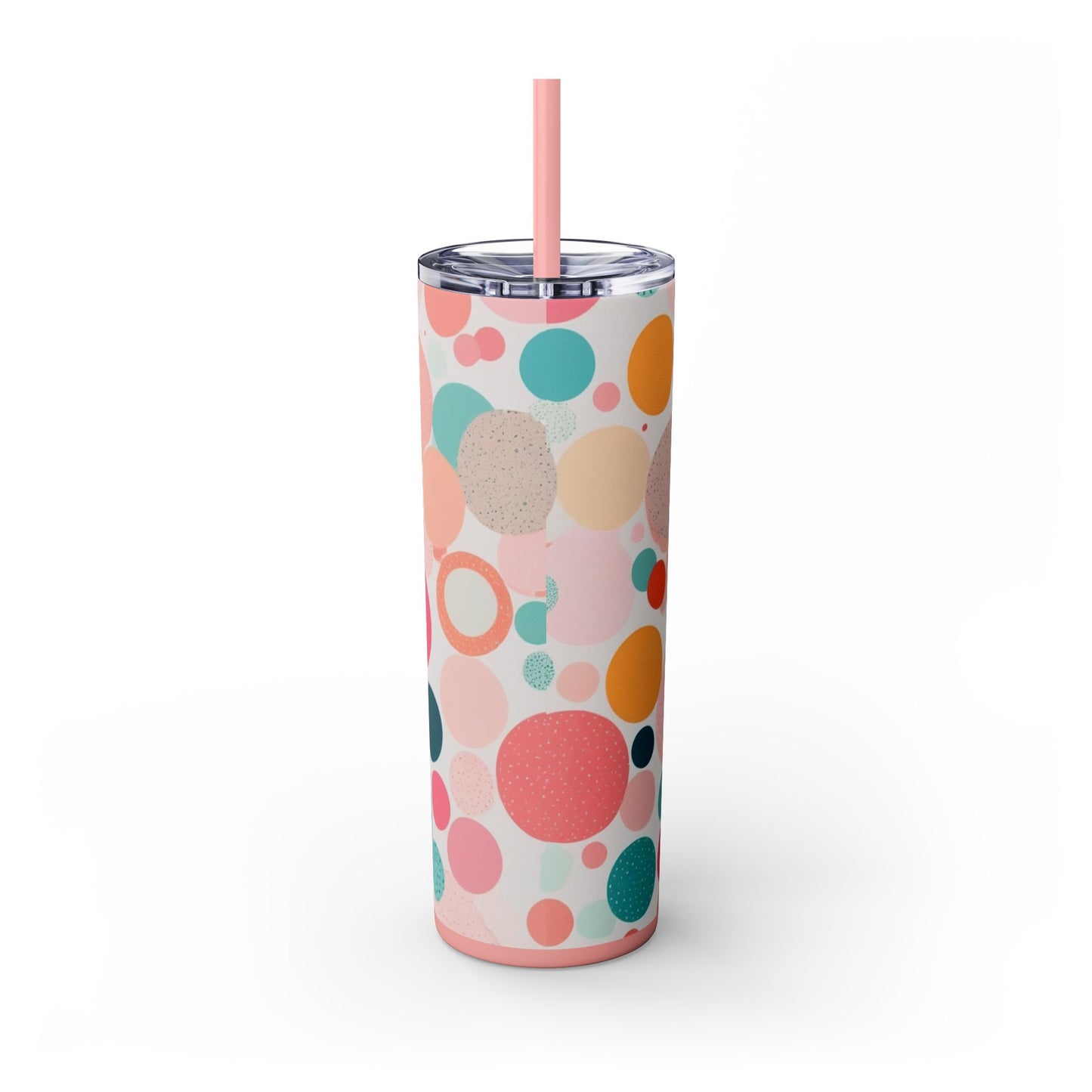Colorful Polka Dot 20oz Skinny Tumbler with Straw - Fun & Stylish Drinkware