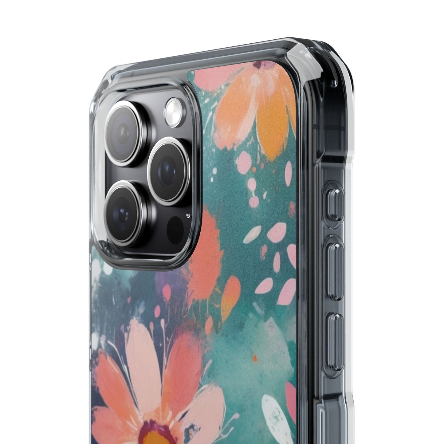 Pastel Floral Magnetic Clear Impact Case for iPhone 16 15 14
