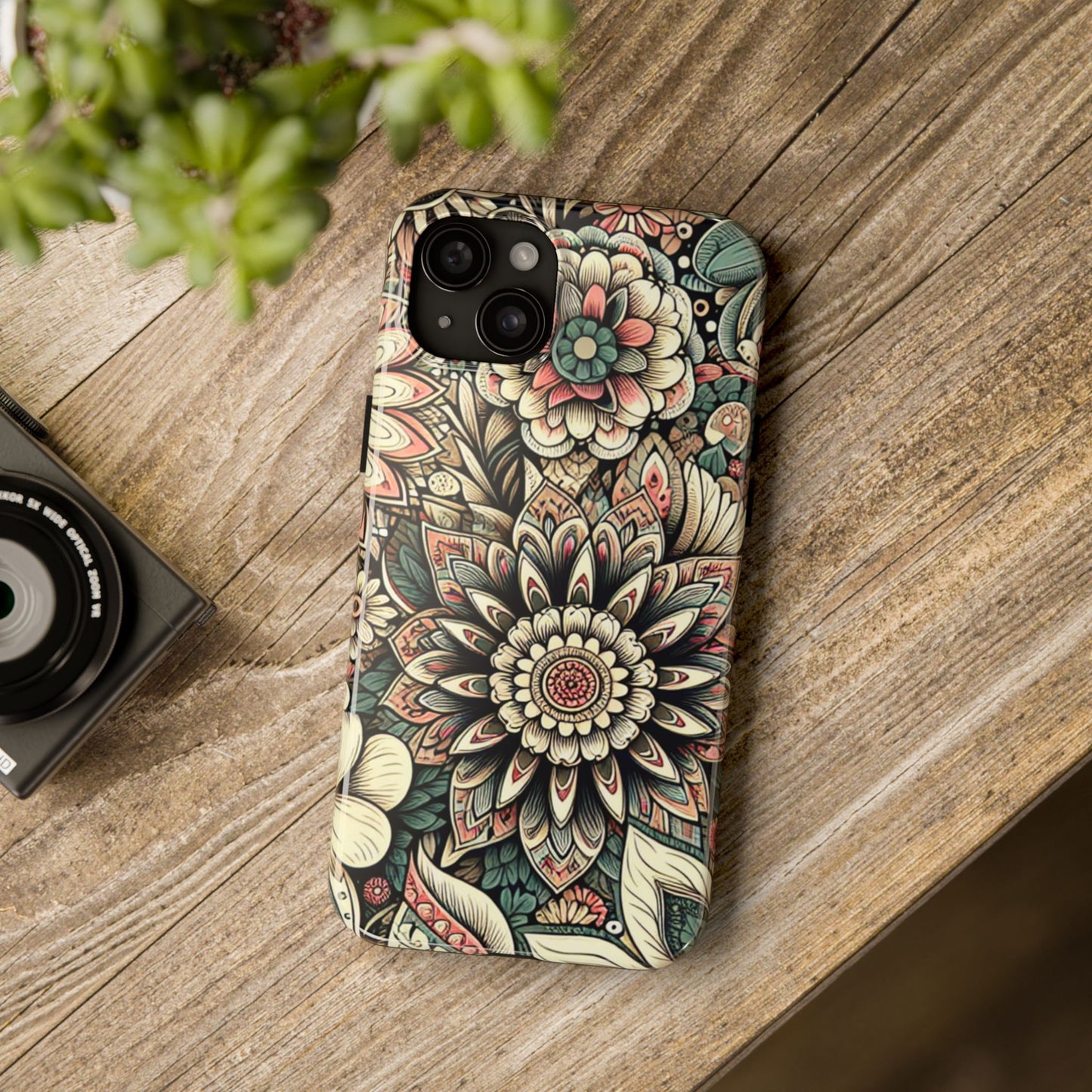 Boho Floral Tough Case for iPhone 16 15 14 13 12 11 X 8 7 Samsung Galaxy S24 S23 S22 S21