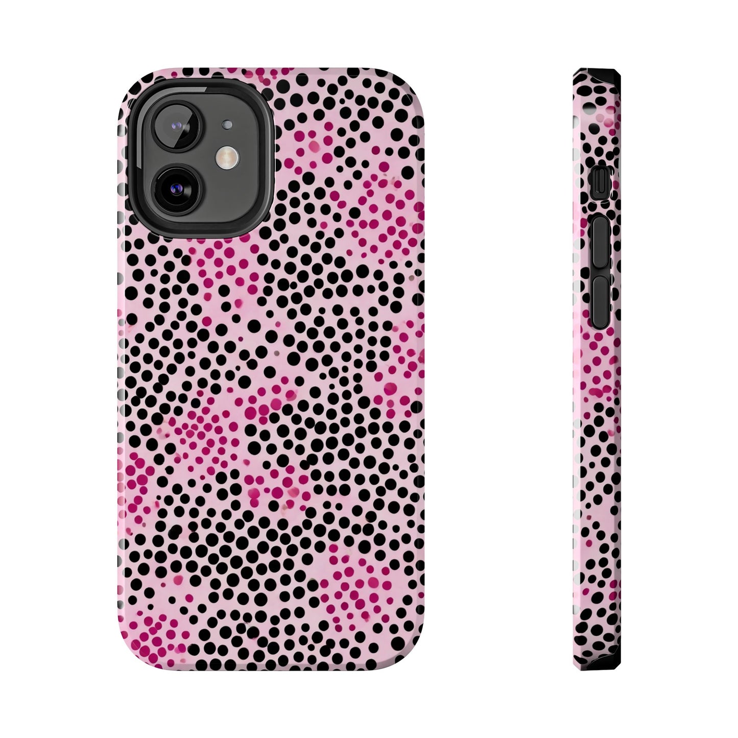 Pink and Black Dot Design Tough Phone Case