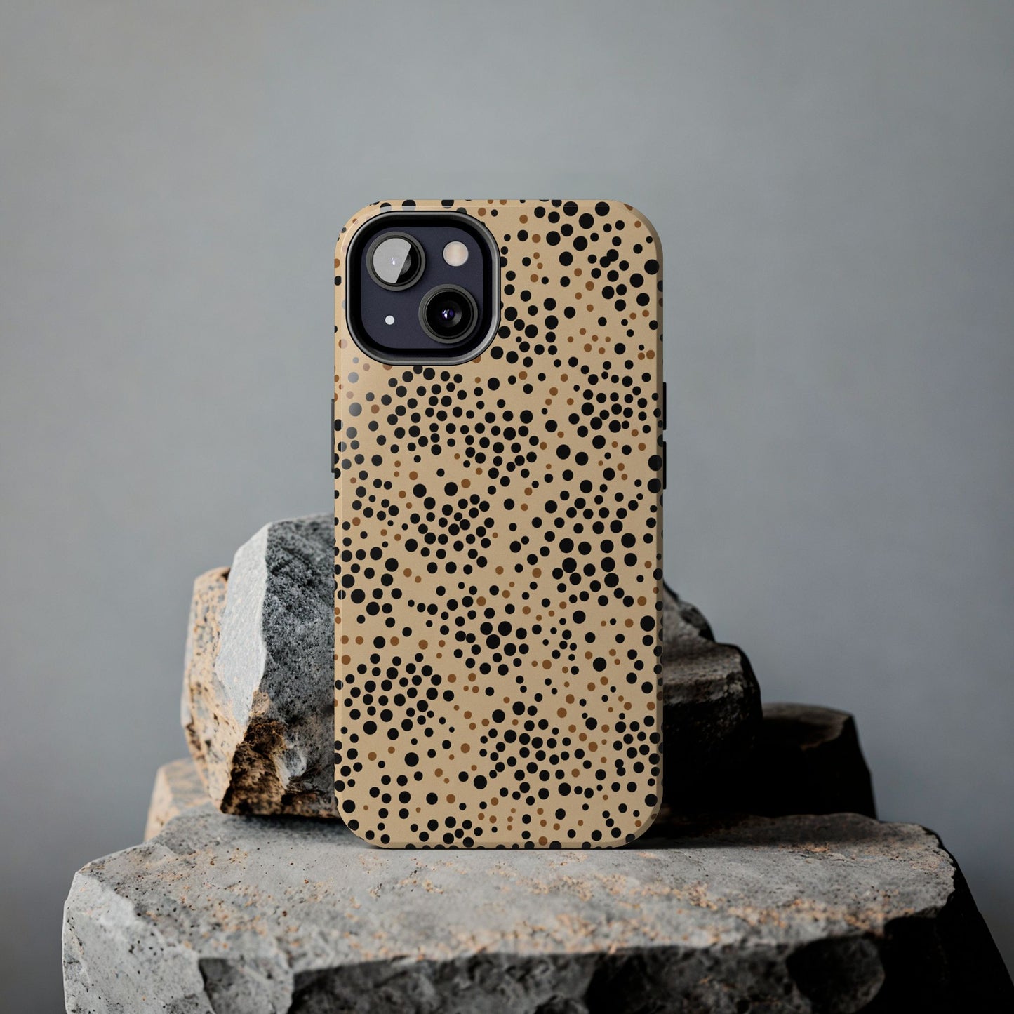 Tan and Black Dot Tough Phone Case