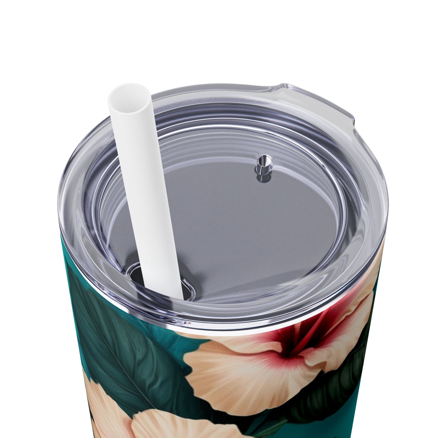 Tropical Floral Skinny Tumbler with Straw -20oz