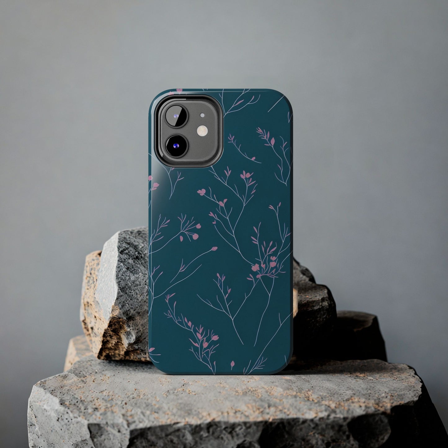 Teal Floral Tough Phone Case