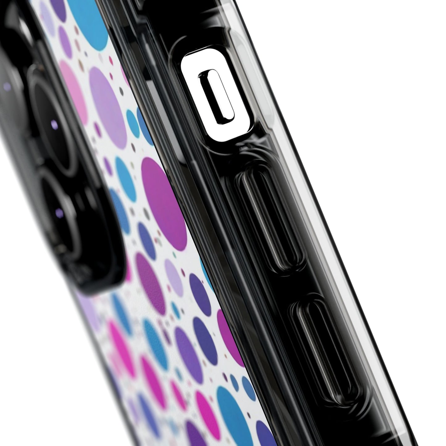 Polka Dot Design Magnetic Clear Impact Case for iPhone 16 15 14