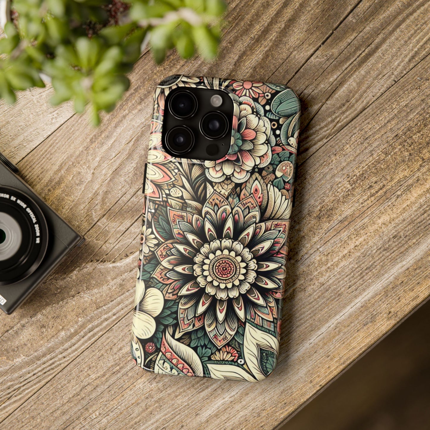 Boho Floral Tough Case for iPhone 16 15 14 13 12 11 X 8 7 Samsung Galaxy S24 S23 S22 S21