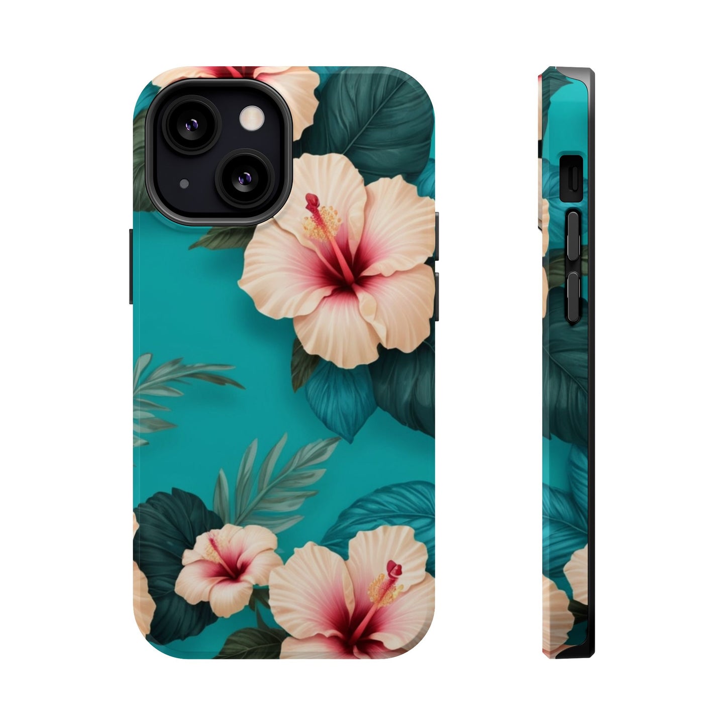 Tropical Floral Magnetic Tough Phone Case for iPhone 16 15 14 13
