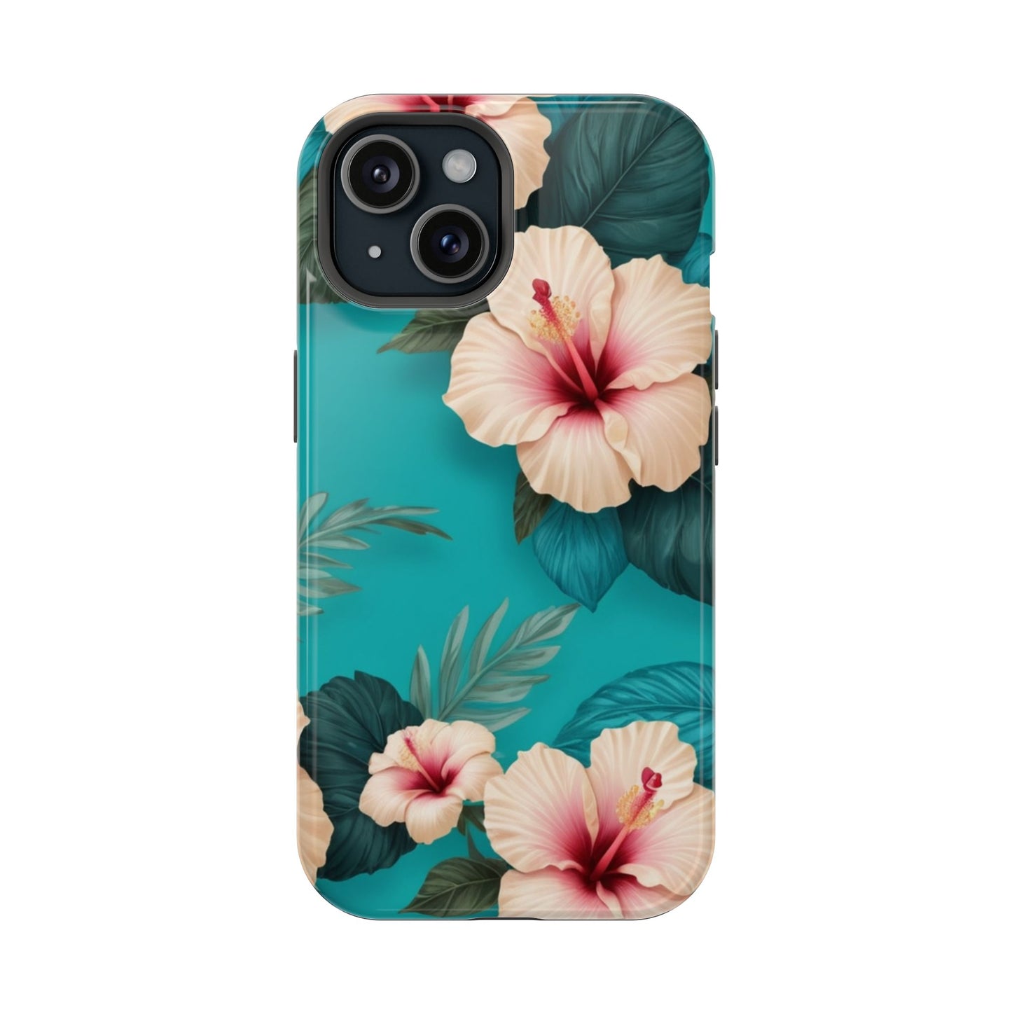 Tropical Floral Magnetic Tough Phone Case for iPhone 16 15 14 13