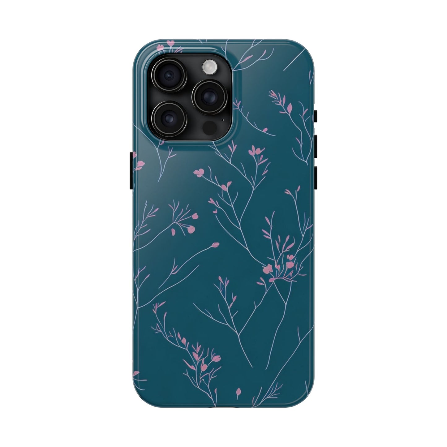 Teal Floral Tough Phone Case