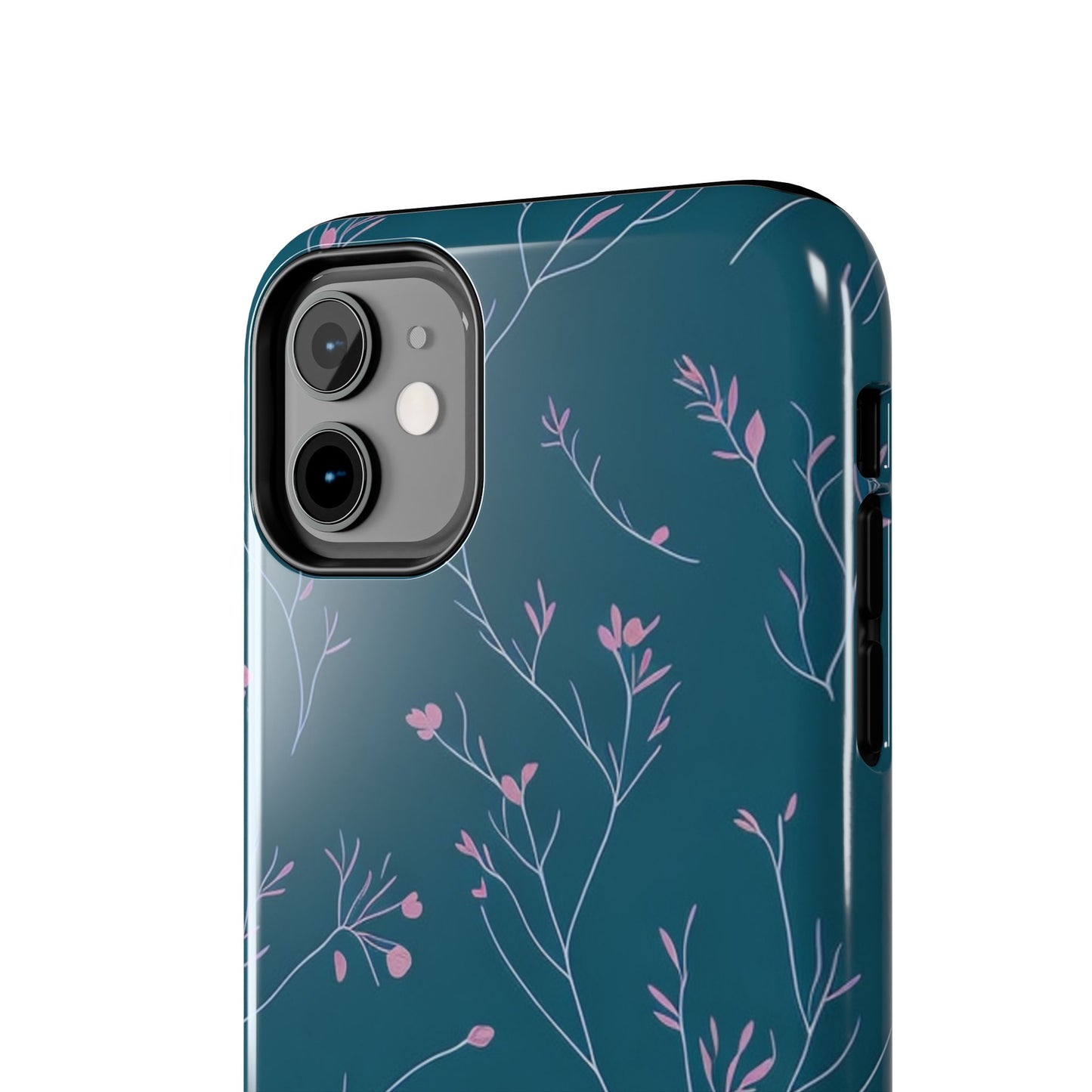 Teal Floral Tough Phone Case