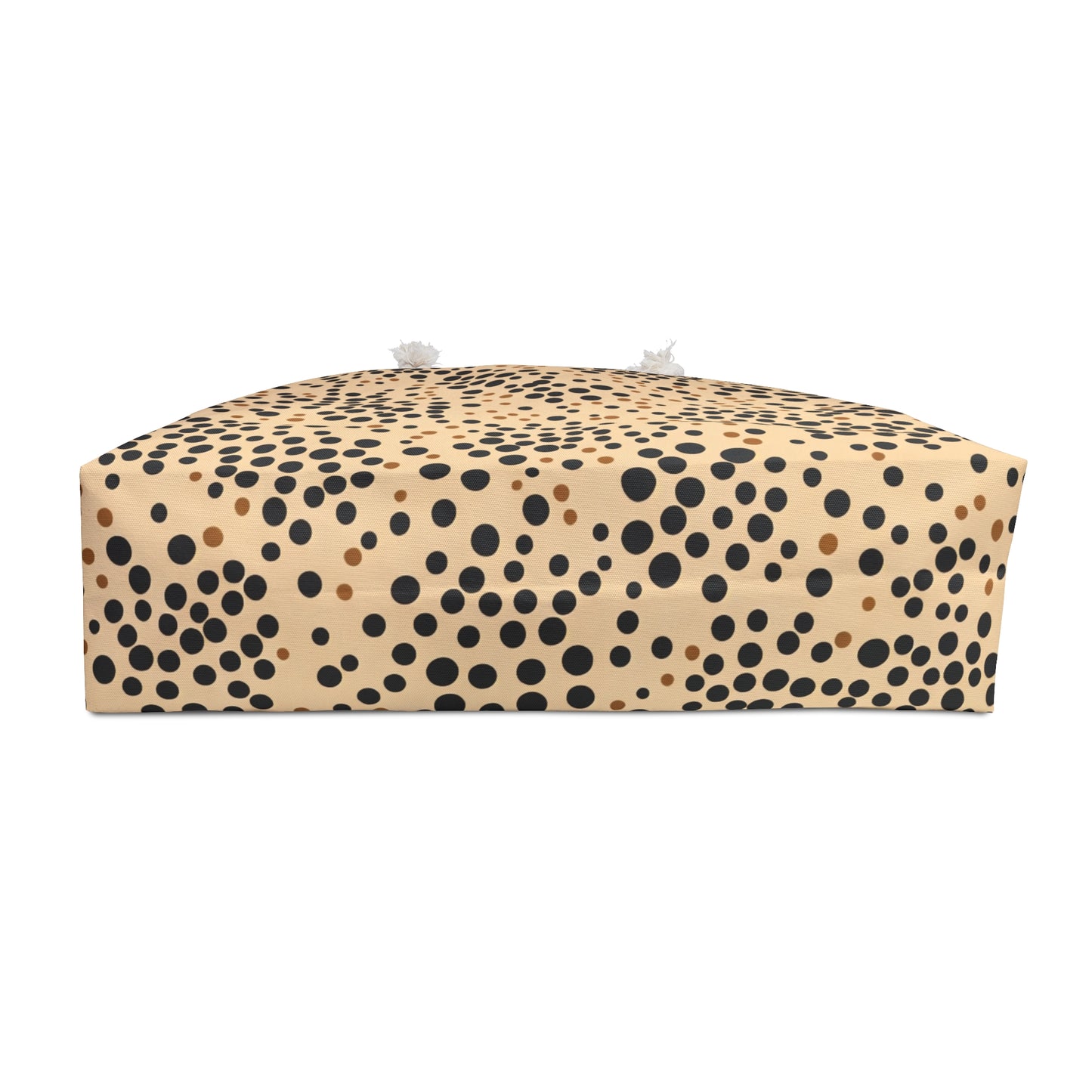Tan and Black Polka Dot Weekender Bag