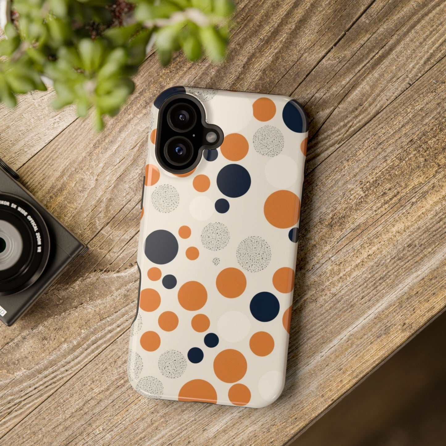 Orange Polka Dot Magnetic Phone Case