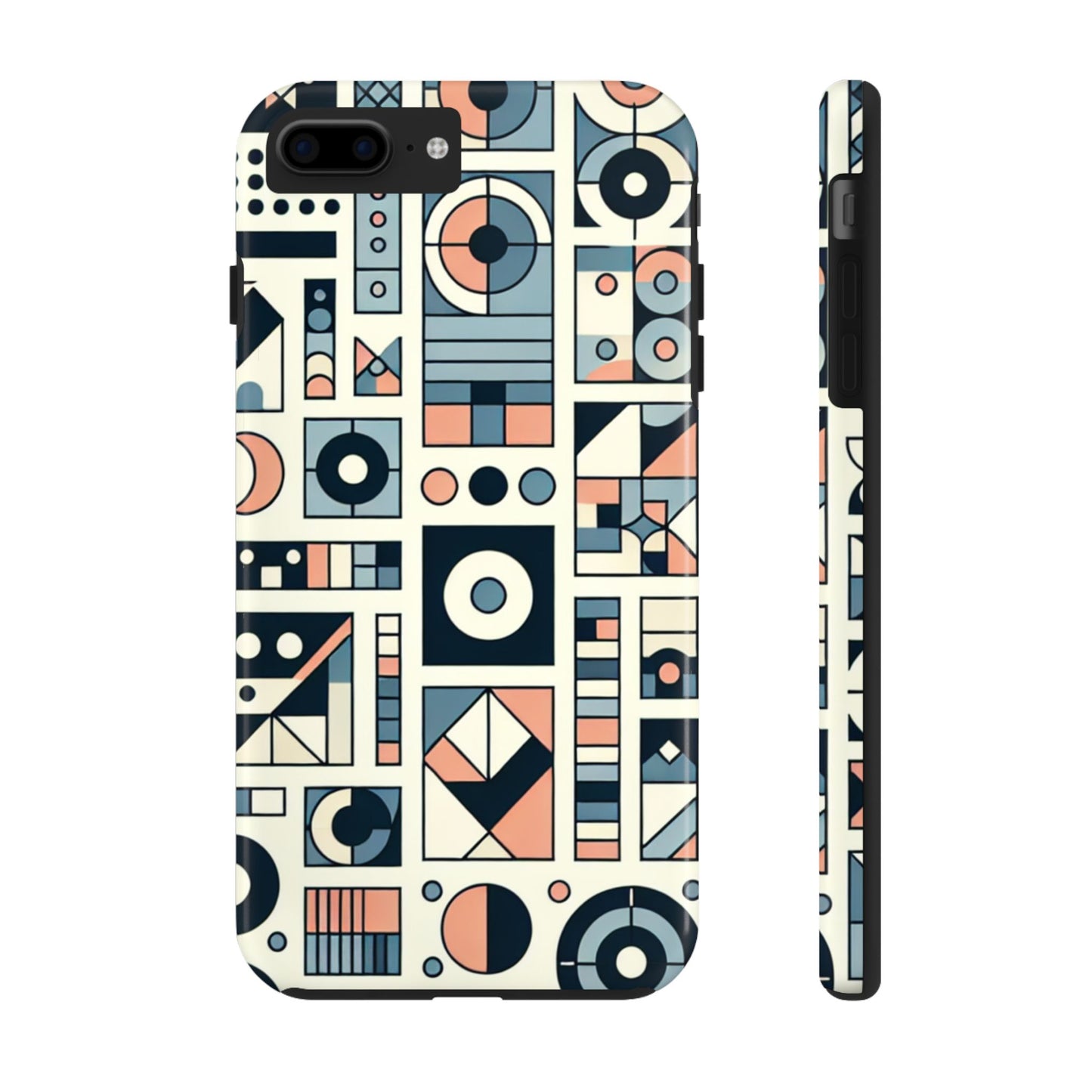 Geometric Print Tough Phone Case for iPhone 16 15 14 13 12 11 X 8 7 Samsung Galaxy S24 S23 S22 S21