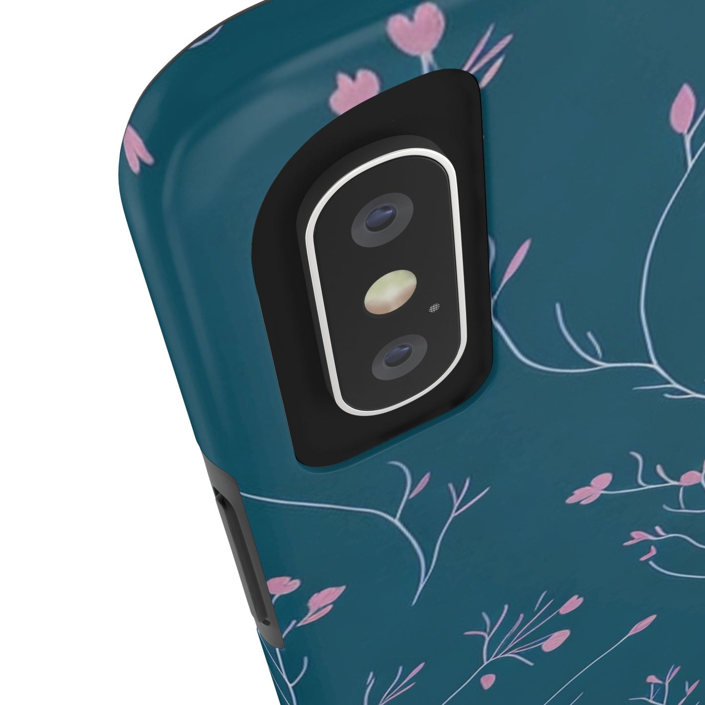 Teal Floral Tough Phone Case