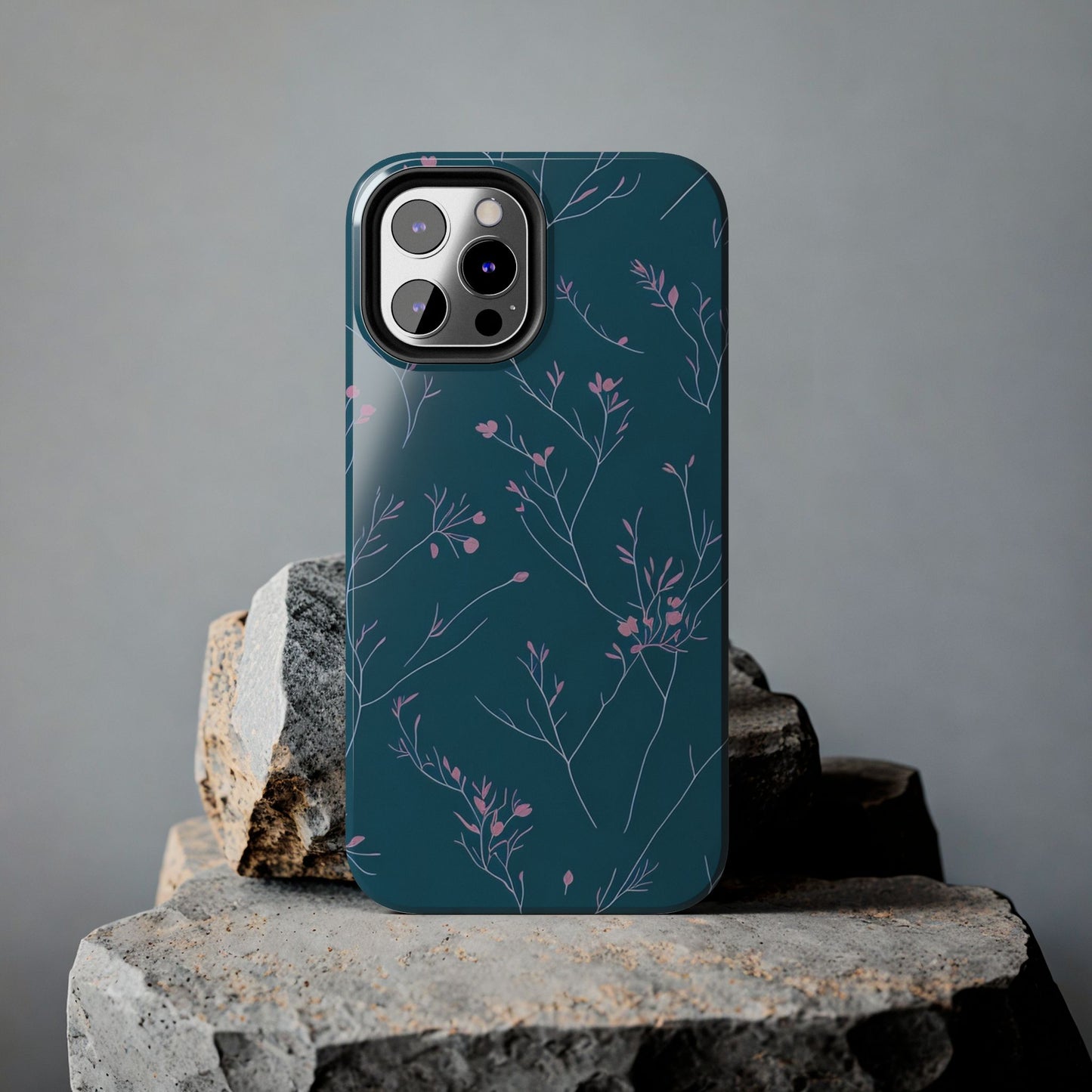 Teal Floral Tough Phone Case