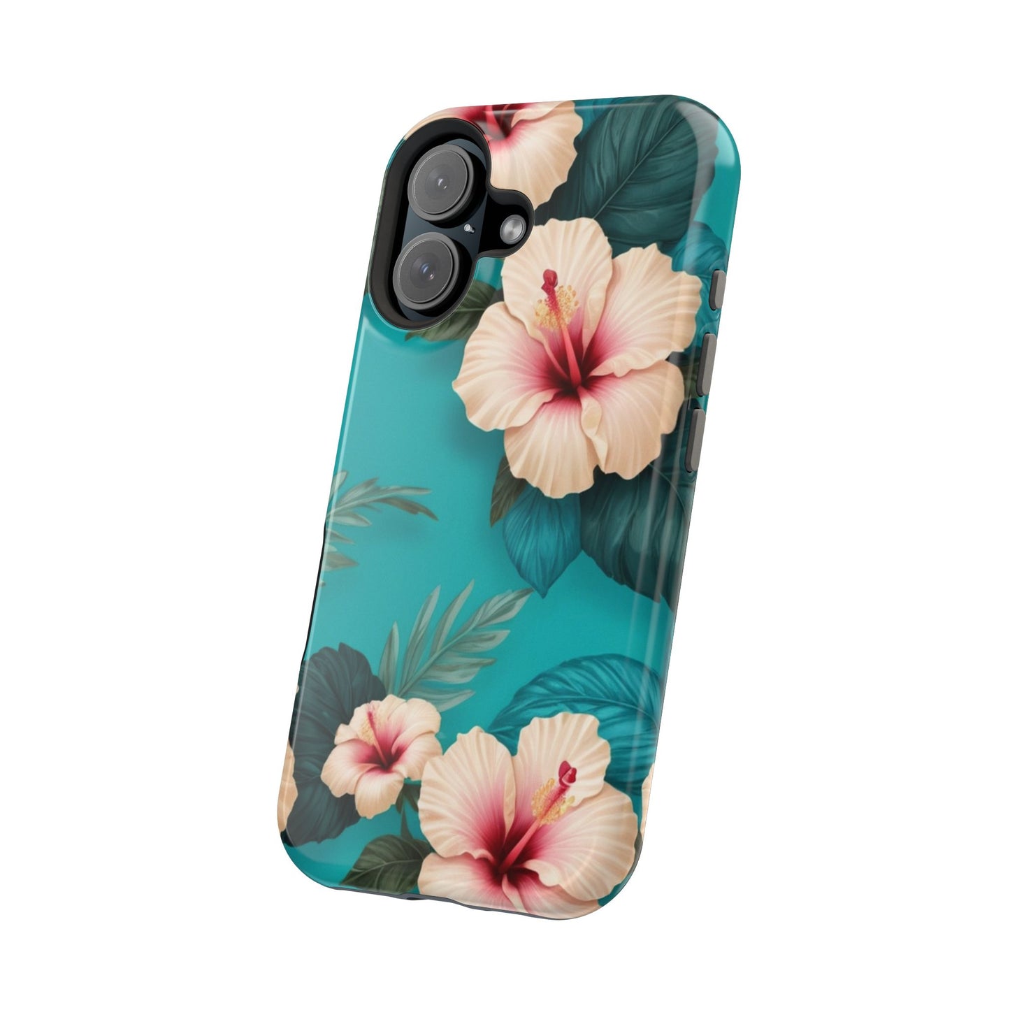 Tropical Floral Magnetic Tough Phone Case for iPhone 16 15 14 13
