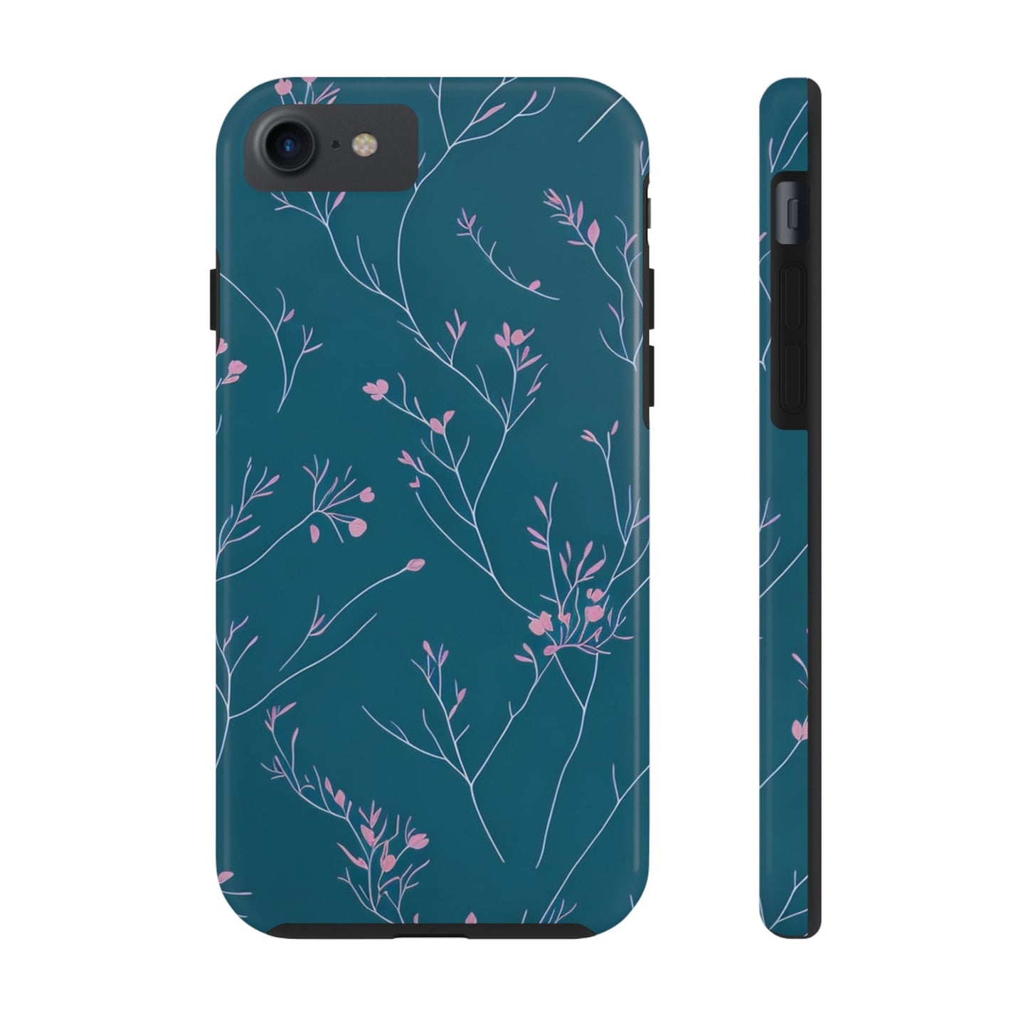 Teal Floral Tough Phone Case