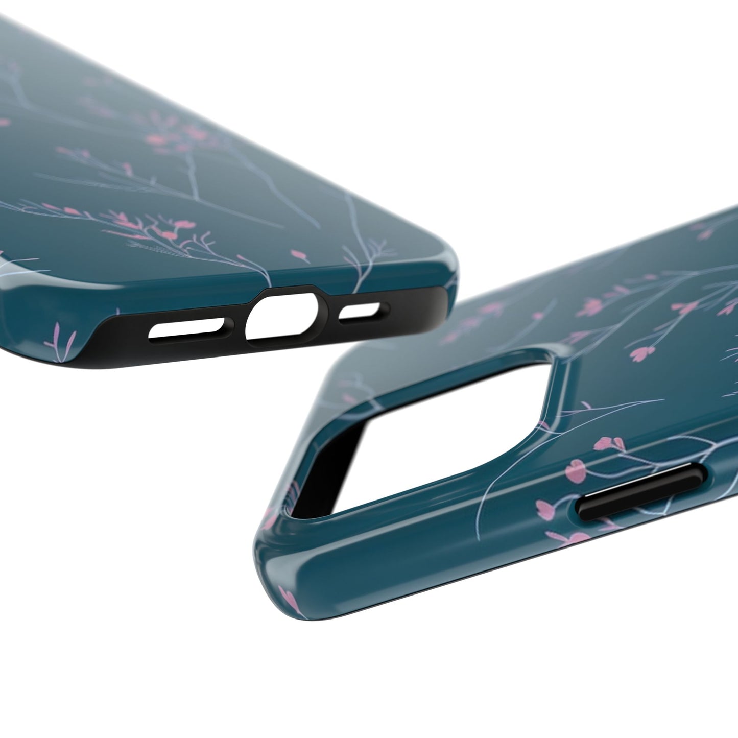 Teal Floral Tough Phone Case