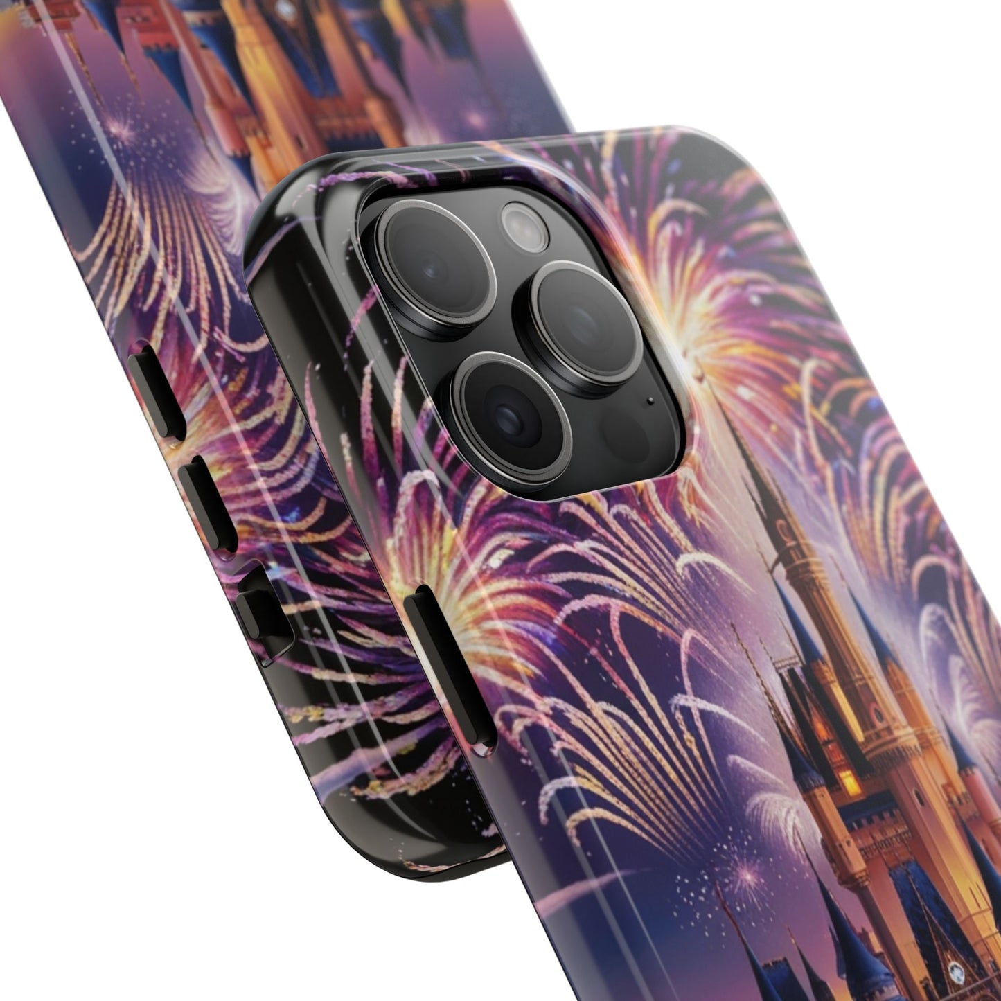 Magical Castle and Fireworks Tough Phone Case for iPhone 16 15 14 13 12 11 X 8 7 Samsung Galaxy S24 S23 S22 S21