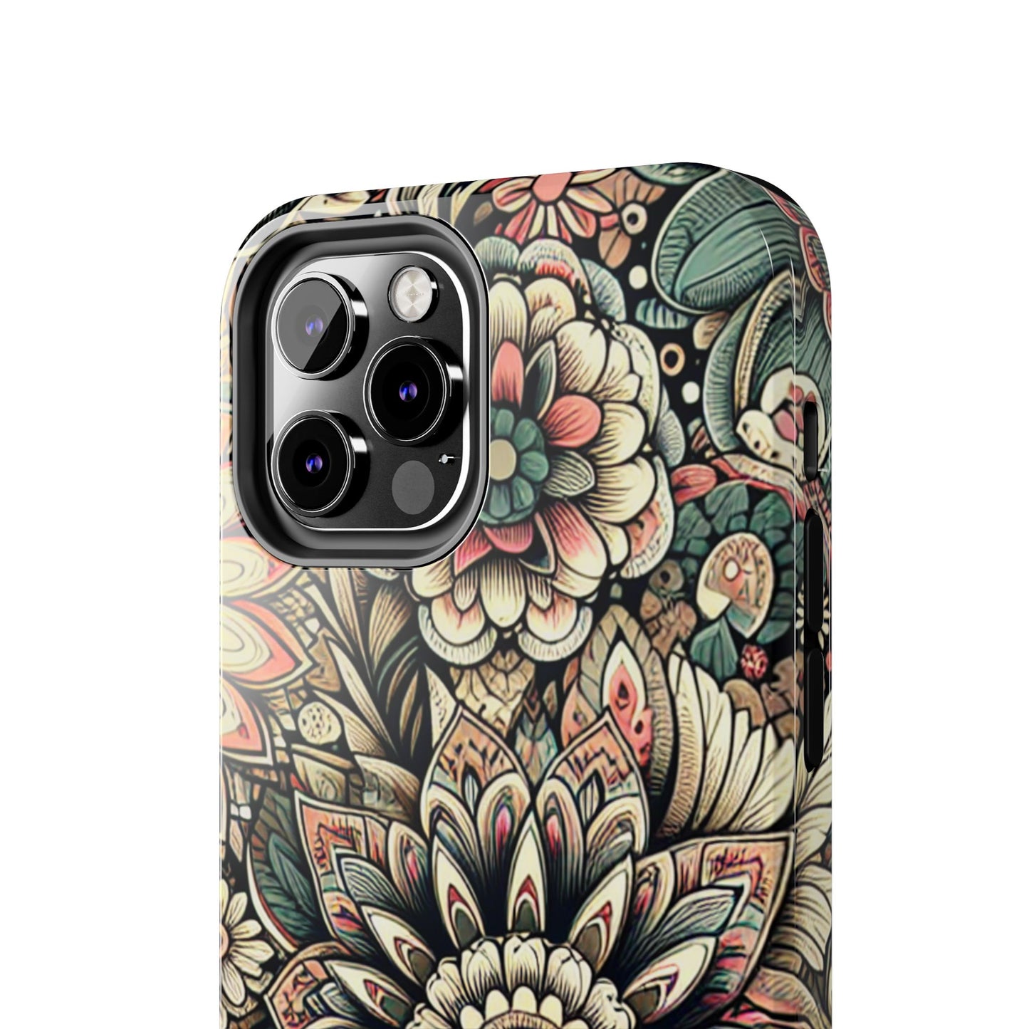 Boho Floral Tough Case for iPhone 16 15 14 13 12 11 X 8 7 Samsung Galaxy S24 S23 S22 S21